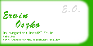 ervin oszko business card